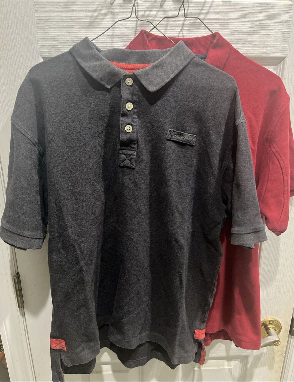 Orvis Fly Fishing polo Shirt Men Gray Black Red Cotton Size M - Lot Of 2